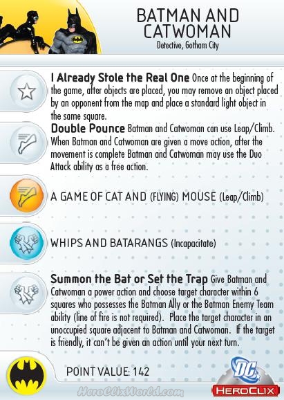 HeroClix Batman Catwoman card