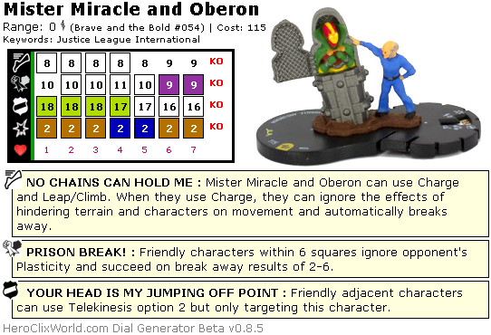 Mister Miracle and Oberon HeroClix Dial Mister Miracle and Oberon HeroClix Dial