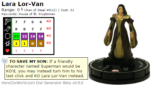 Lara Lor-Van HeroClix Dial