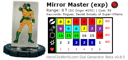 Mirror Master HeroClix Dial