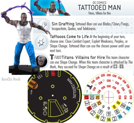 Tattooed Man Villains for hire HeroClix Dials
