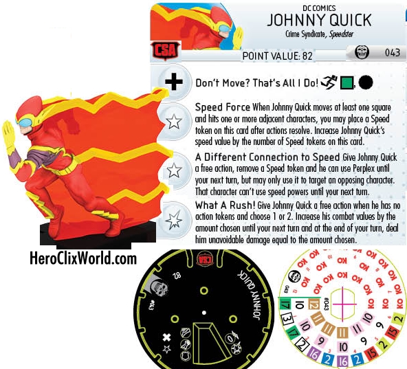 Johnny Quick HeroClix Dial Johnny Quick HeroClix Dial