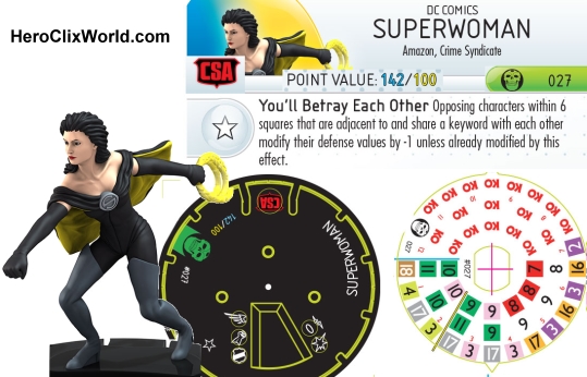 Superwoman HeroClix dial Trinity War