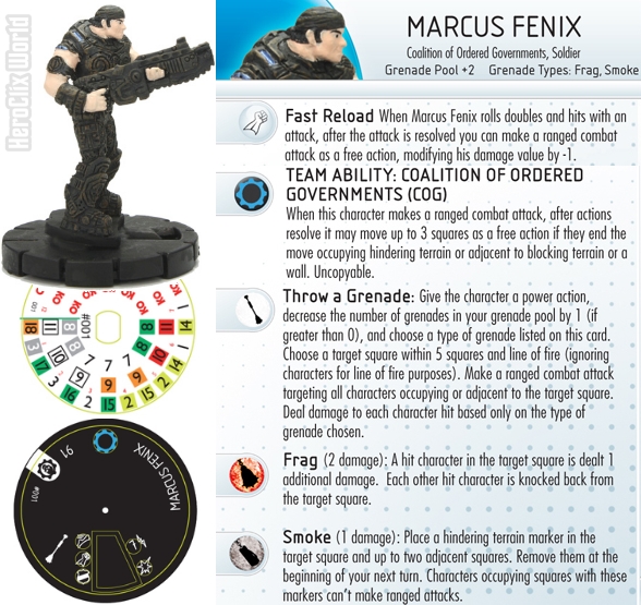 Gears of War 3 HeroClix Marcus Fenix Gears of War 3 HeroClix Marcus Fenix