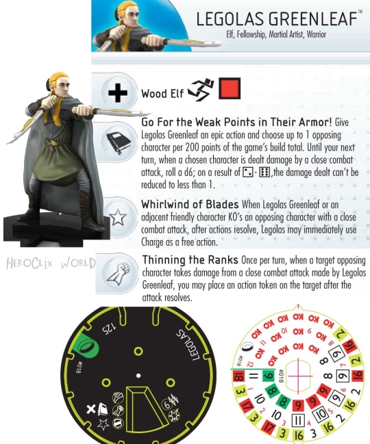 HeroClix Legolas Dial HeroClix Legolas Dial