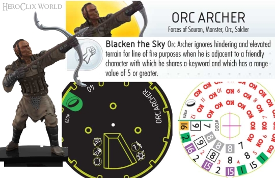 HeroClix Orc Archer Dial Fellowship of the Rings HeroClix Orc Archer Dial Fellowship of the Rings