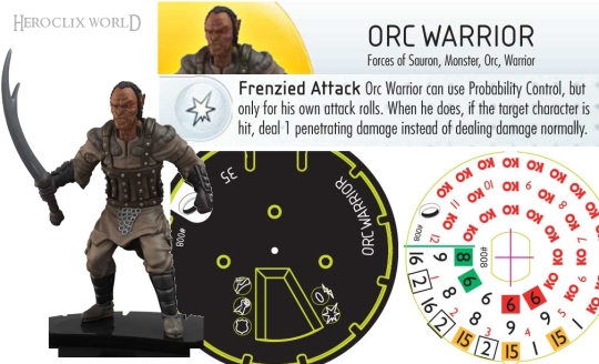 HeroClix Orc Warrior Dial Fellowship of the Rings
