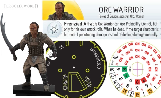 HeroClix Orc Warrior Dial Fellowship of the Rings HeroClix Orc Warrior Dial Fellowship of the Rings