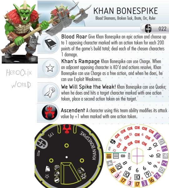 HeroClix Mageknigt Khan dial