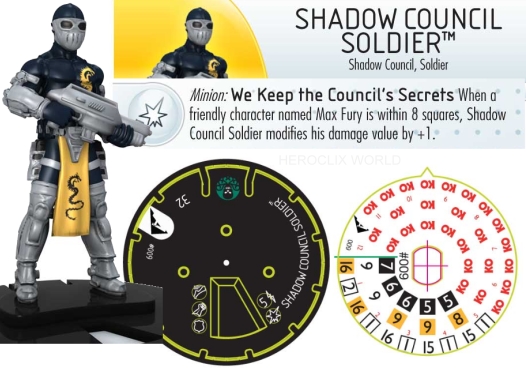 Shadow Council Soldier HeroClix Dial