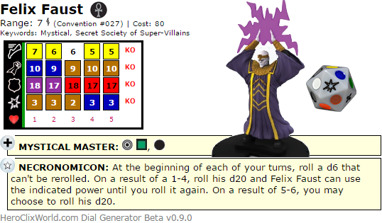 Felix Faust HeroClix Dial