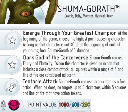 Shuma Gorath Card HeroClix