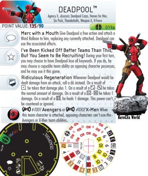 HeroClix Deadpool Figure Dial