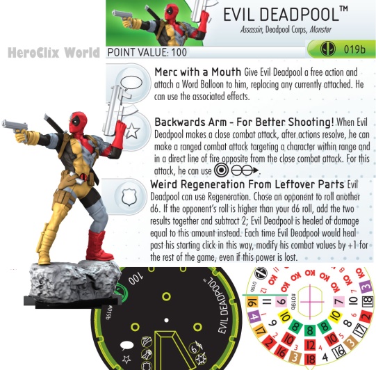 HeroClix Evil Deadpool Dial