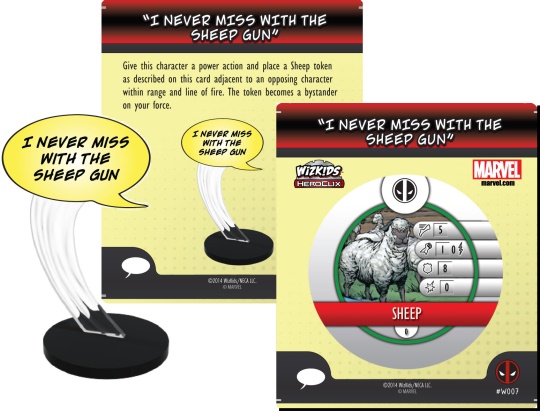 Deadpool HeroClix Word balloon I never Miss With the Gun