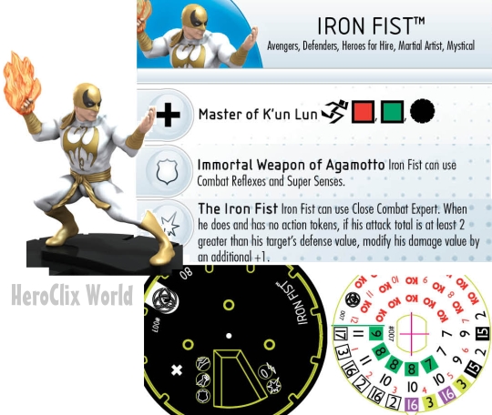 HeroClix Iron fist Dial Fear Itself HeroClix Iron fist Dial Fear Itself