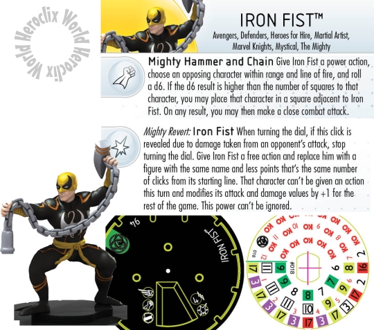 HeroClix Iron fist Dial Fear Itself HeroClix Iron fist Dial Fear Itself
