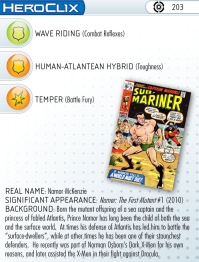 HeroClix Namor Card