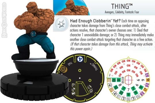 Thing HeroClix Dial Galactic Guardians Thing HeroClix Dial Galactic Guardians