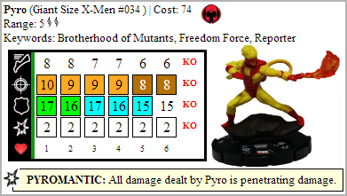 Giant Size X-Men HeroClix Dial Giant Size X-Men HeroClix Dial