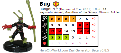 Bug HeroClix Dial