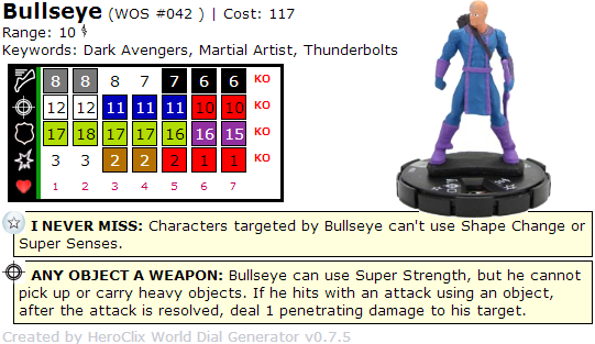 HeroClix Web Of Spider-Man Bullseye Dial