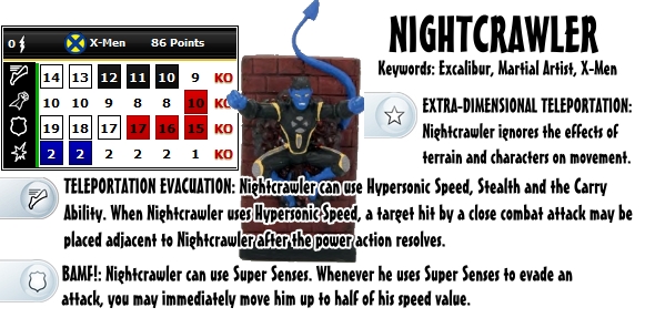 HeroClix Nightcrawler Dial