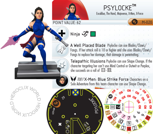 HeroClix Psylocke dial