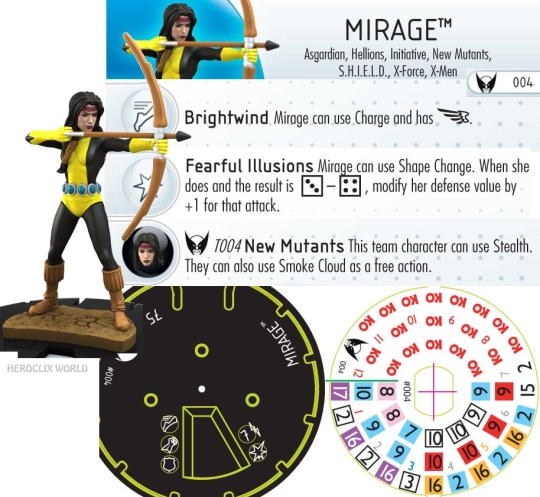 HeroClix New Mutants Dial Mirage HeroClix New Mutants Dial Mirage