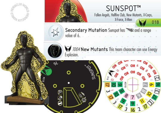 HeroClix New Mutants Dial Sunspot
