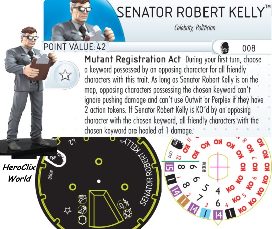 Heroclix Senator Robert Kelly Dial Days of Future Past Heroclix Senator Robert Kelly Dial Days of Future Past