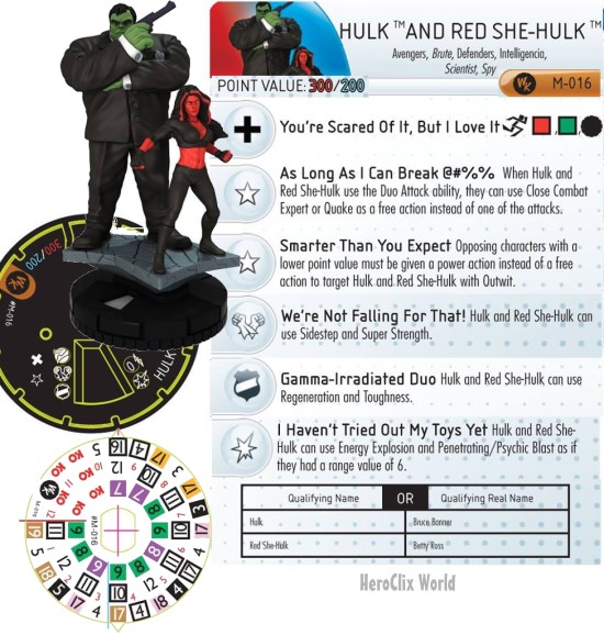 HeroClix Hulk and Red She Hulk Convention Dials