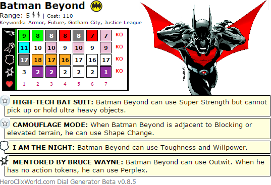 The Quintessential Batman Beyond HeroClix Dial