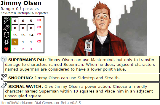 The Quintessential HeroClix Jimmy Olsen Dial The Quintessential HeroClix Jimmy Olsen Dial