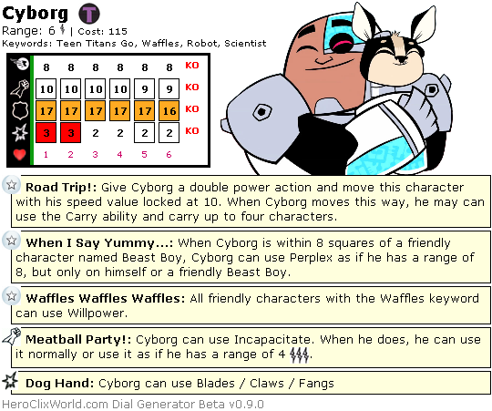 Teen Titans Go HeroClix: Cyborg Waffles Waffles Waffles