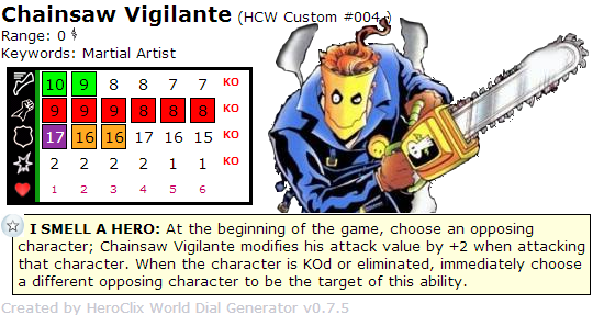 HeroClix Clix Craves Chainsaw Vigilante Dial