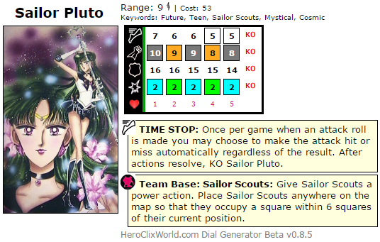 Sailor Pluto HeroClix Dial