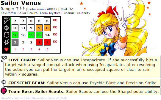 Sailor Moon Sailor Venus HeroClix Dial