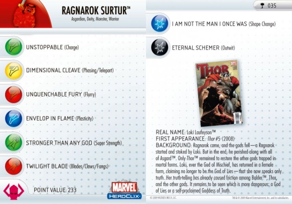 HeroClix World Hammer of Thor Surtur HeroClix World Hammer of Thor Surtur