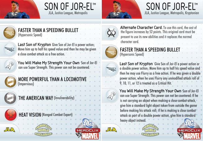 HeroClix World Exclusive Son of Jor-El Card