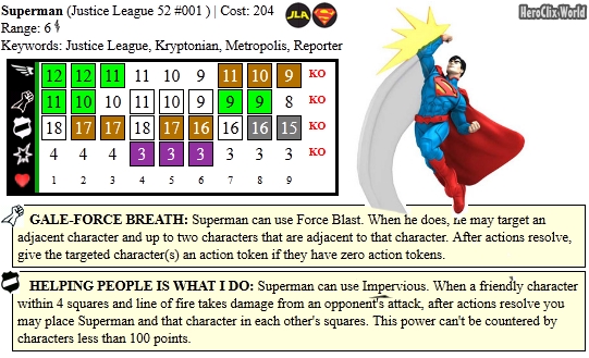 HeroClix Superman Dial Justice League